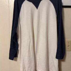 New Era Navy and White V-Neck Shirt